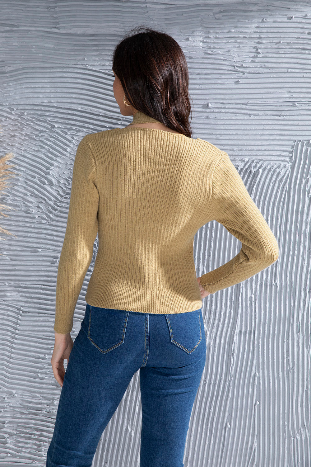 Halter Neck Long Sleeve Sweater-Teresa&#39;s Fashionista LLC