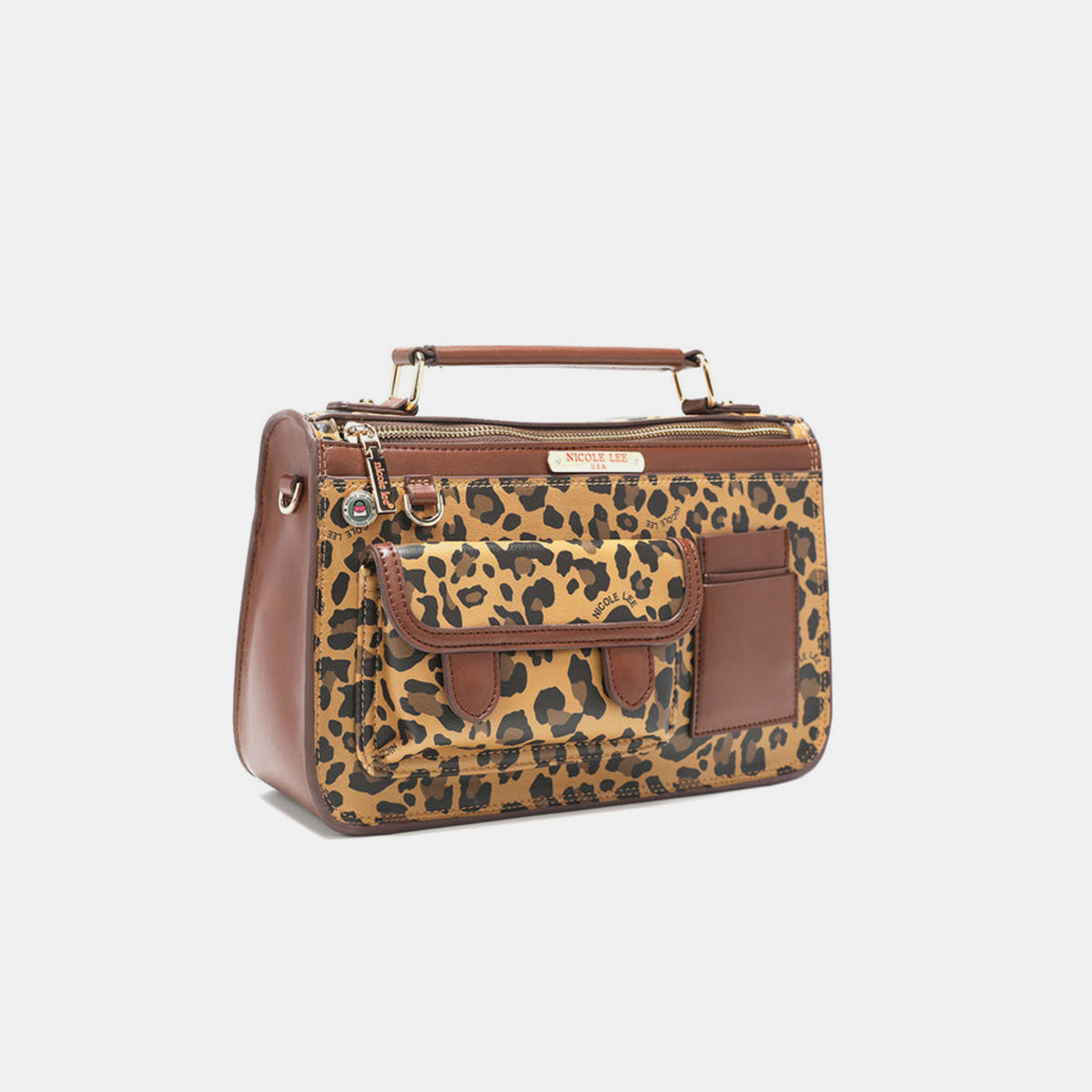 Nicole Lee USA Leopard Top Handle Handbag-Teresa&#39;s Fashionista LLC