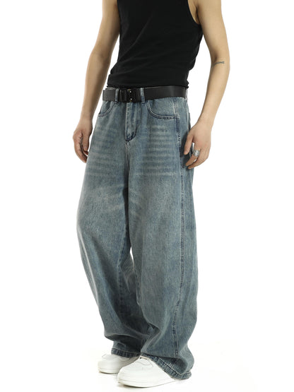 Retro Versatile Wide Leg Jeans Men's New Loose-Teresa&#39;s Fashionista LLC