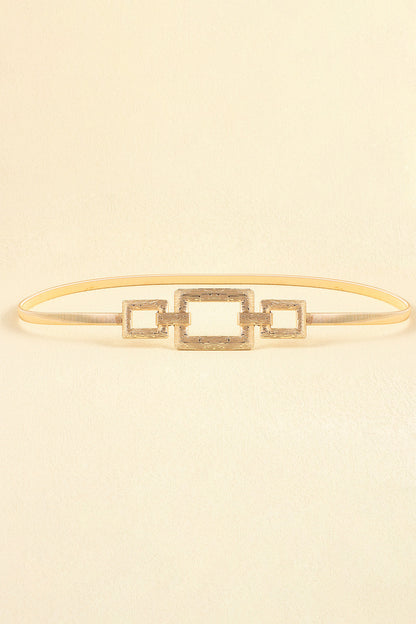 Square Shape Zinc Alloy Buckle Iron Belt-Teresa&#39;s Fashionista LLC