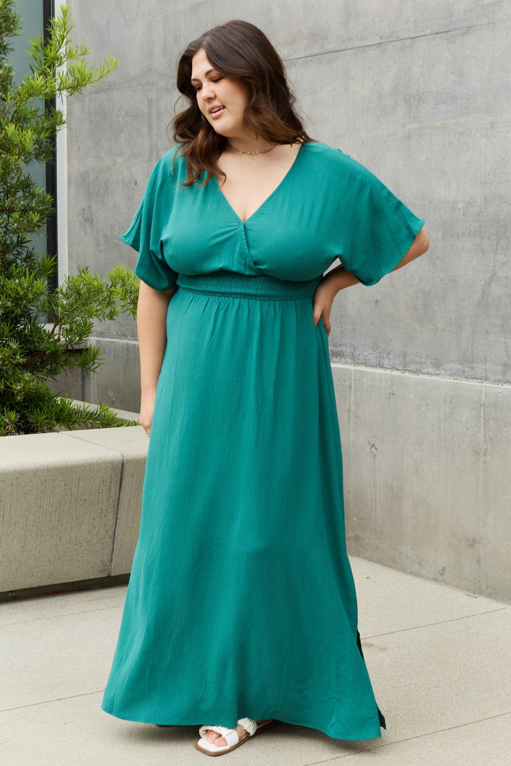 ODDI Full Size Woven Wrap Maxi Dress-Teresa&#39;s Fashionista LLC