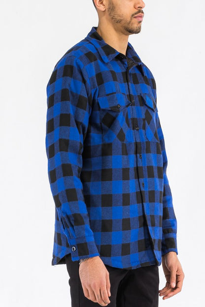 Mens Quilted Padded Flannel-Teresa&#39;s Fashionista LLC