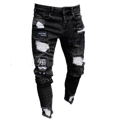 Men Stretchy Ripped Skinny Jeans-Teresa&#39;s Fashionista LLC