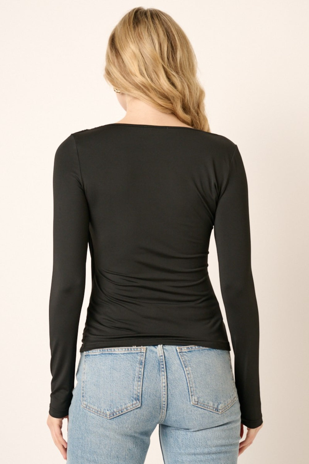 Mittoshop Ruched Long Sleeve Slim Top-Teresa&#39;s Fashionista LLC