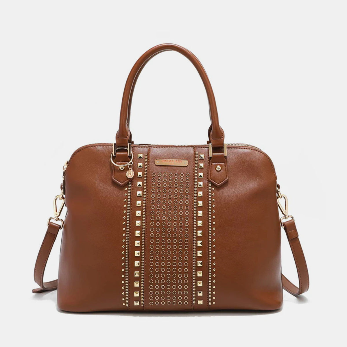 Nicole Lee USA Studded Decor Handbag-Teresa&#39;s Fashionista LLC