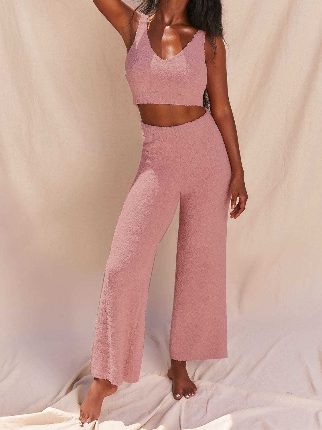 V-Neck Tank and Pants Set-Teresa&#39;s Fashionista LLC