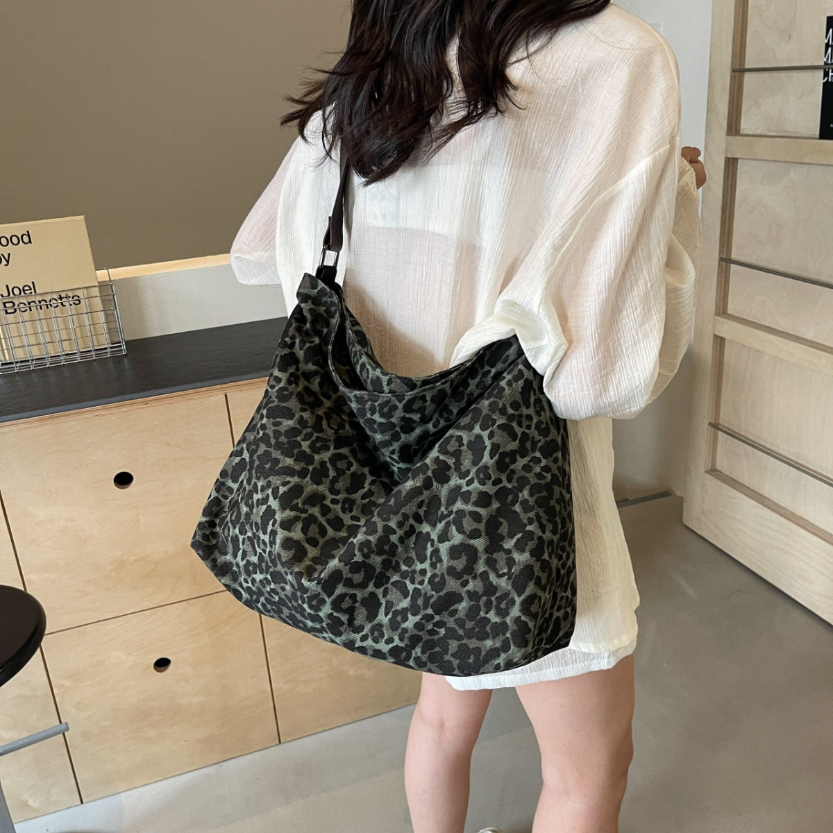 Leopard Adjustable Strap Tote Bag-Teresa&#39;s Fashionista LLC