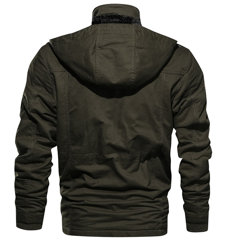 Men Winter Fleece Jacket Warm Hooded Coat Thermal Thick Outerwear Male Military Jacket-Teresa&#39;s Fashionista LLC