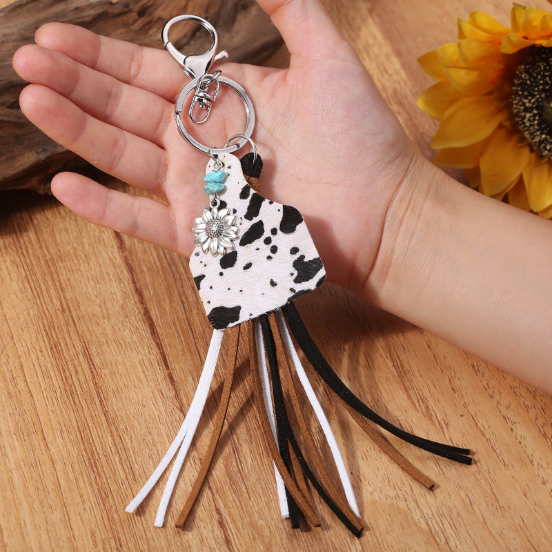 Turquoise Fringe Detail Key Chain-Teresa&#39;s Fashionista LLC