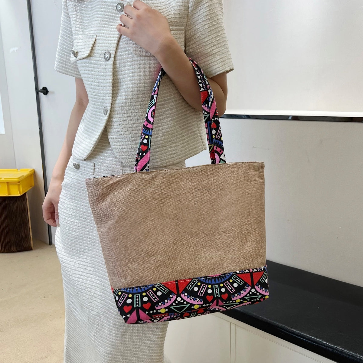 Geometric Medium Tote Bag-Teresa&#39;s Fashionista LLC