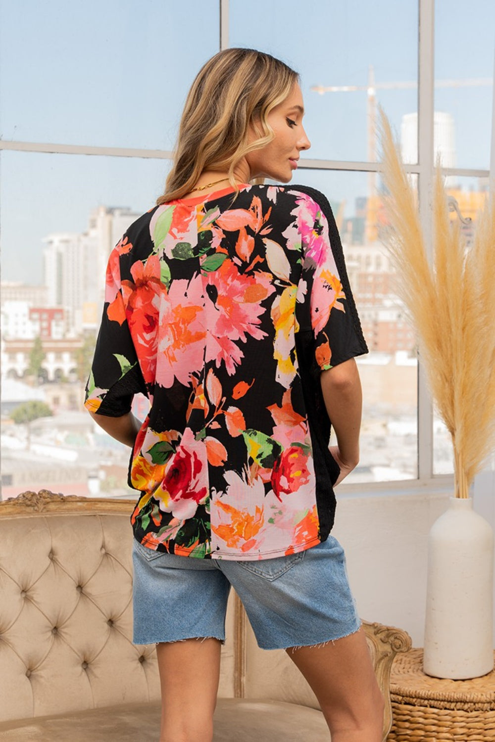 Sew In Love Full Size Floral Round Neck Short Sleeve T-Shirt-Teresa&#39;s Fashionista LLC