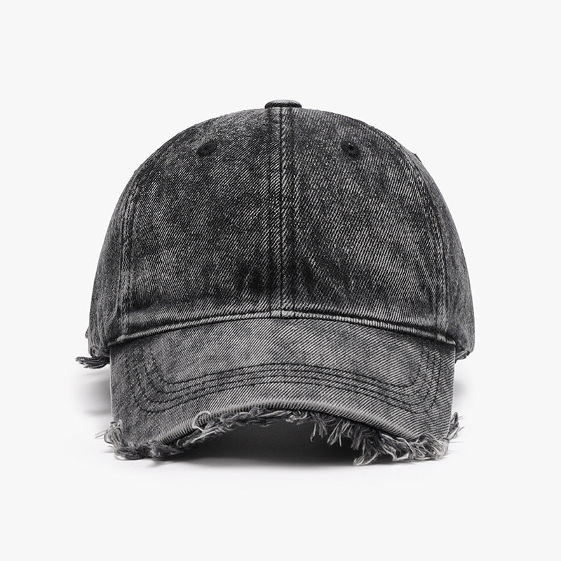 Raw Hem Adjustable Cotton Baseball Cap-Teresa&#39;s Fashionista LLC