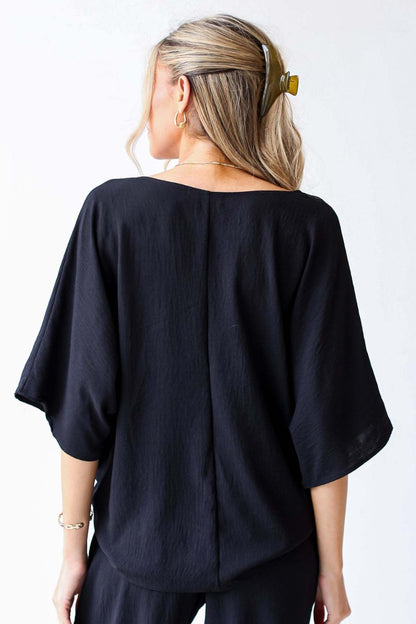 V-Neck Half Sleeve Blouse-Teresa&#39;s Fashionista LLC