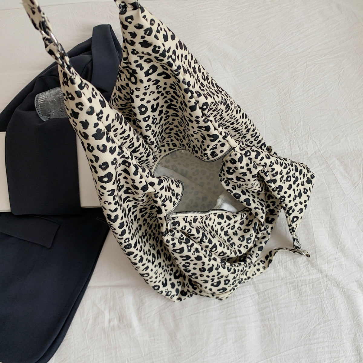 Leopard Polyester Tote Bag-Teresa&#39;s Fashionista LLC