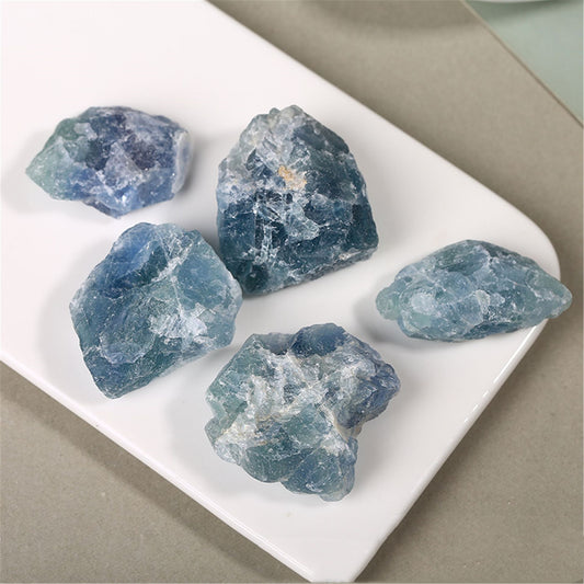 Natural Blue Fluorite Crystal Rough-Teresa&#39;s Fashionista LLC