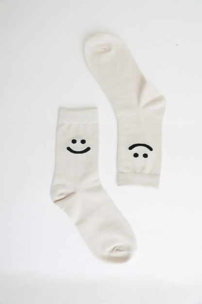 Smiley Face Crew Socks-Teresa&#39;s Fashionista LLC