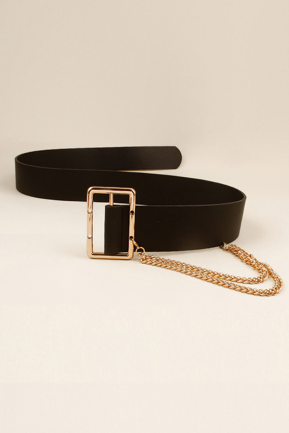 PU Leather Wide Belt with Chain-Teresa&#39;s Fashionista LLC