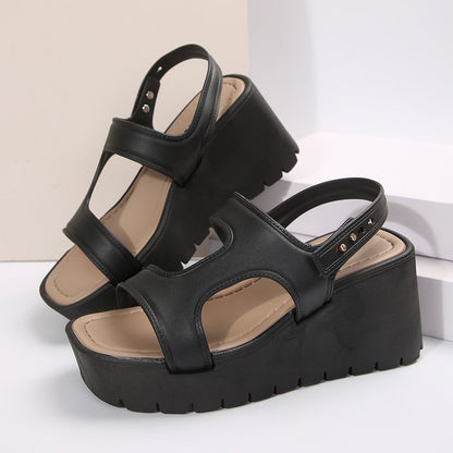 Open Toe Wedge Sandals-Teresa&#39;s Fashionista LLC