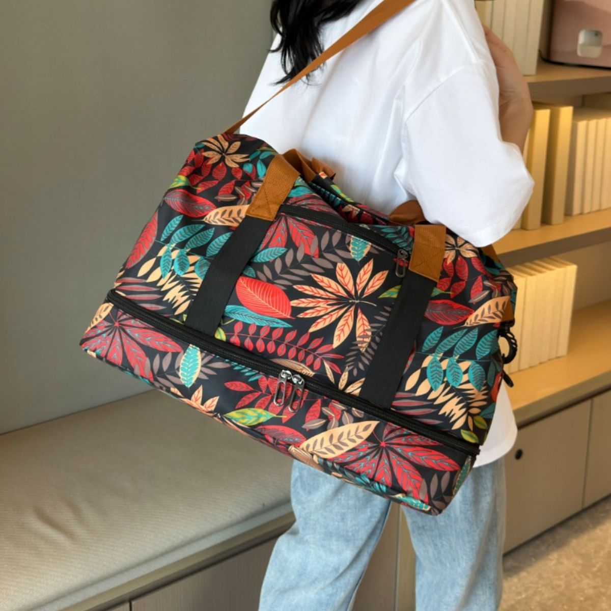 Canvas Printed Travel Bag-Teresa&#39;s Fashionista LLC