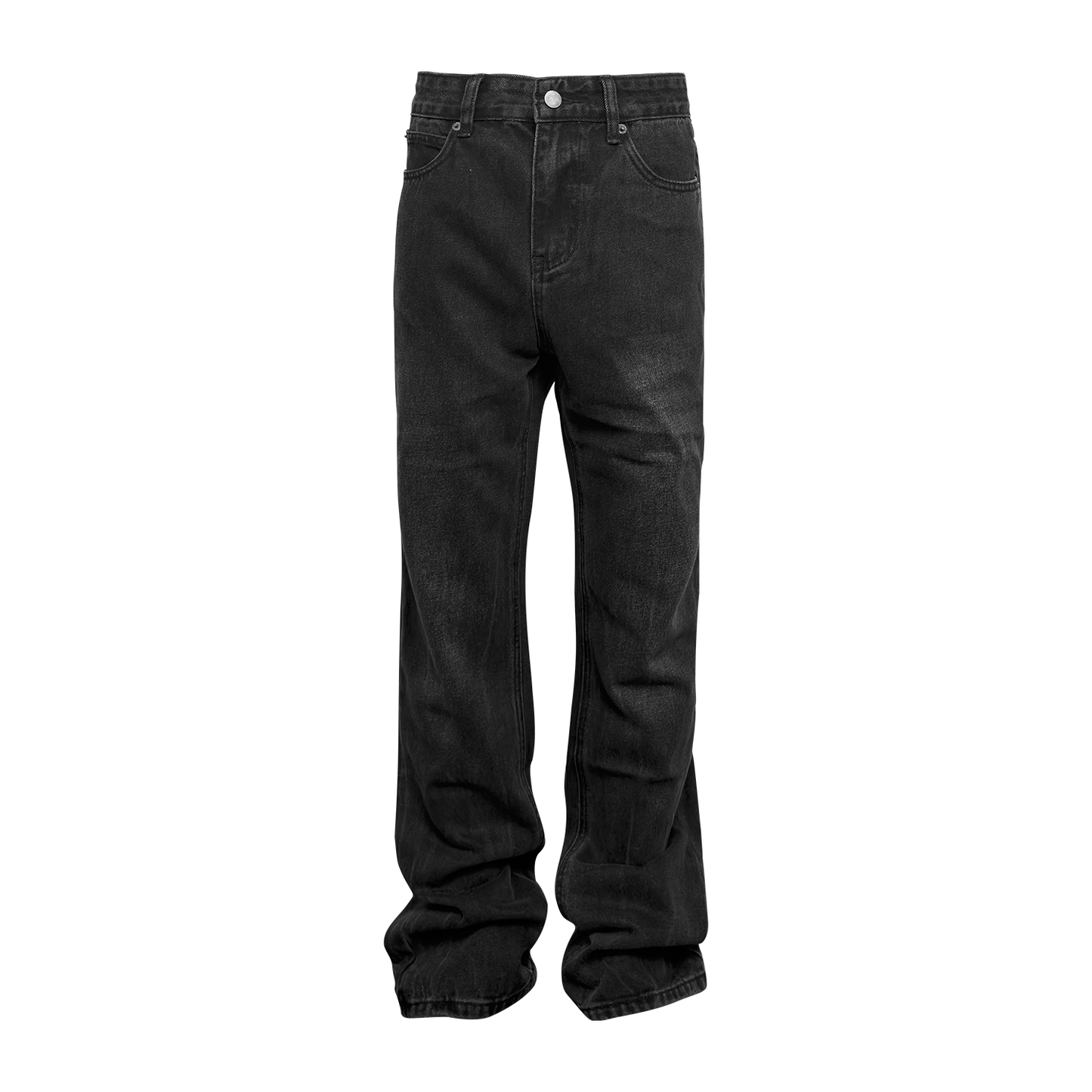 Washed Cracked Black Fit Denim Trousers-Teresa&#39;s Fashionista LLC