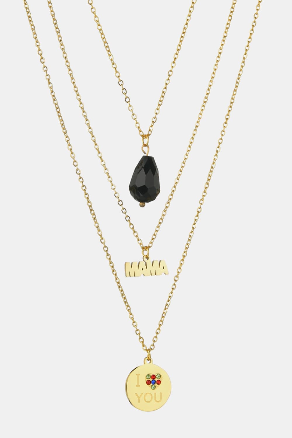 Triple-layer MAMA I LOVE YOU 18K gold-plated Pendant Combo Deal-Teresa&#39;s Fashionista LLC