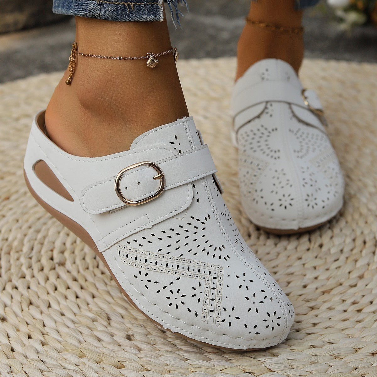 Suede Round Toe Wedge Sandals-Teresa&#39;s Fashionista LLC