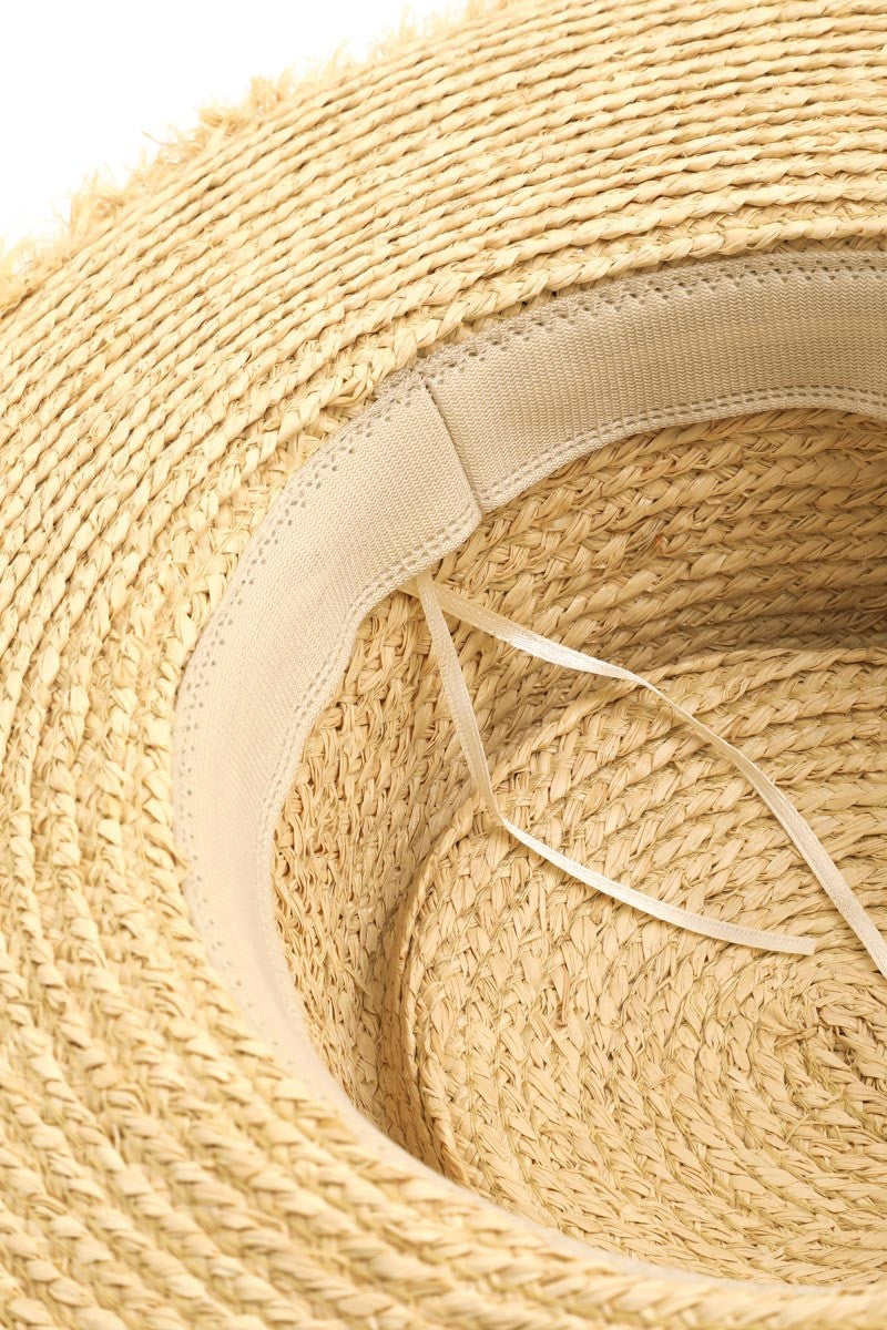 Fame Basket Weave Straw Sun Hat-Teresa&#39;s Fashionista LLC