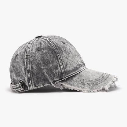 Raw Hem Adjustable Cotton Baseball Cap-Teresa&#39;s Fashionista LLC