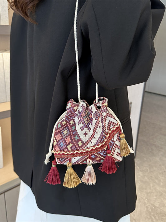 Tassel Spaghetti Strap Shoulder Bag-Teresa&#39;s Fashionista LLC