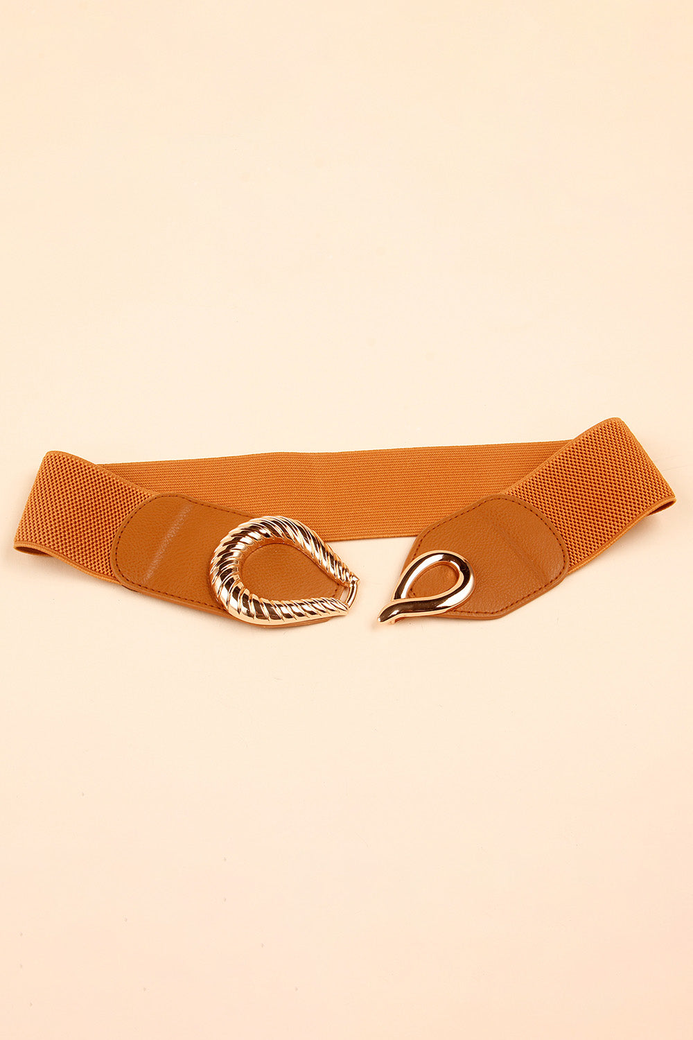 Ribbed Alloy Buckle Elastic Belt-Teresa&#39;s Fashionista LLC