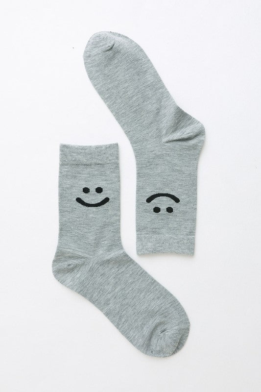 Smiley Face Crew Socks-Teresa&#39;s Fashionista LLC