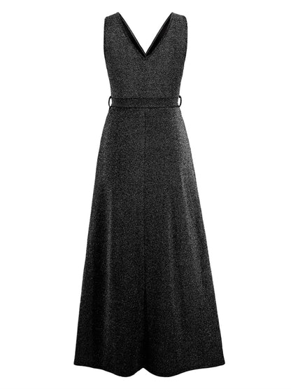 Slit Surplice Tie Waist Sleeveless Dress-Teresa&#39;s Fashionista LLC