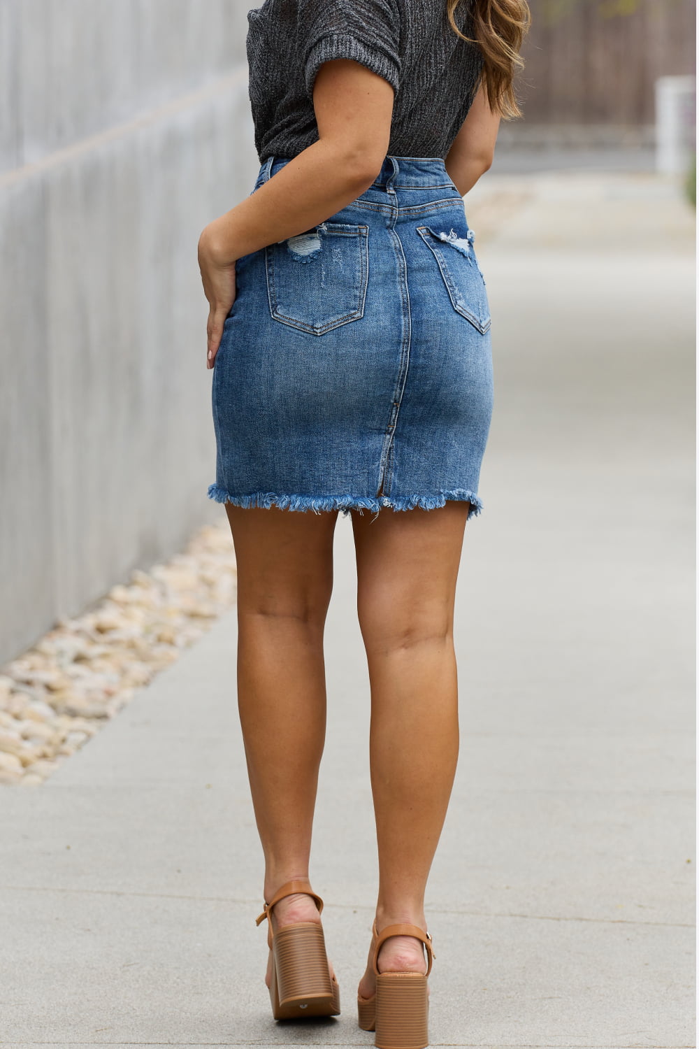 RISEN Amelia Full Size Denim Mini Skirt-Teresa&#39;s Fashionista LLC