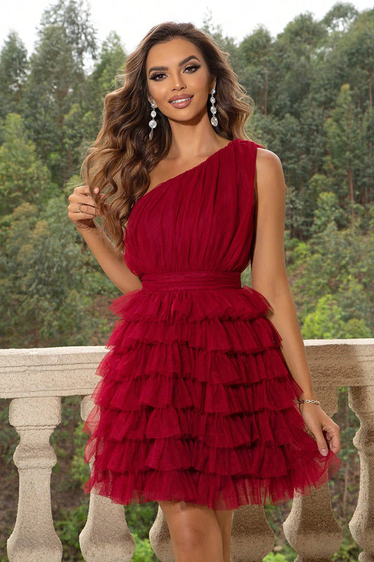 One-Shoulder Sleeveless Dress - Teresa's Fashionista LLC