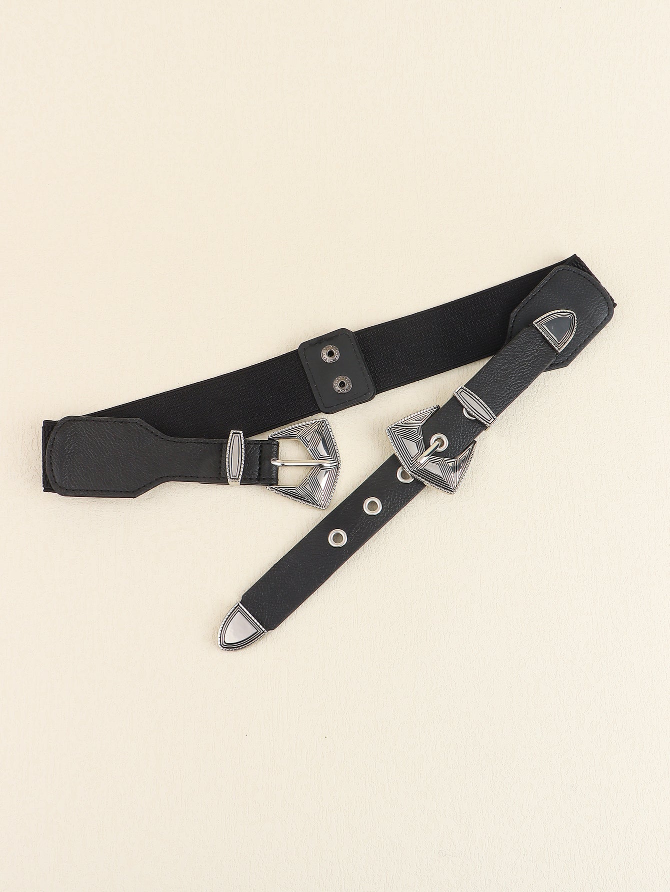 Double Buckle PU Leather Belt-Teresa&#39;s Fashionista LLC