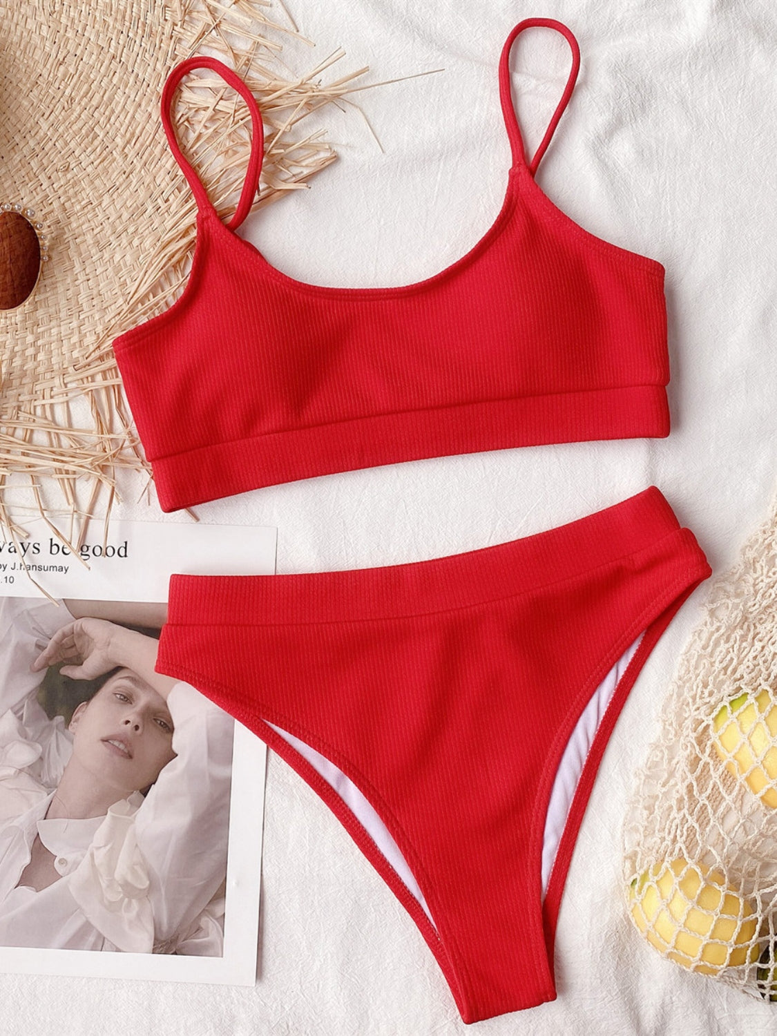 Scoop Neck Spaghetti Strap Two-Piece Swim Set-Teresa&#39;s Fashionista LLC