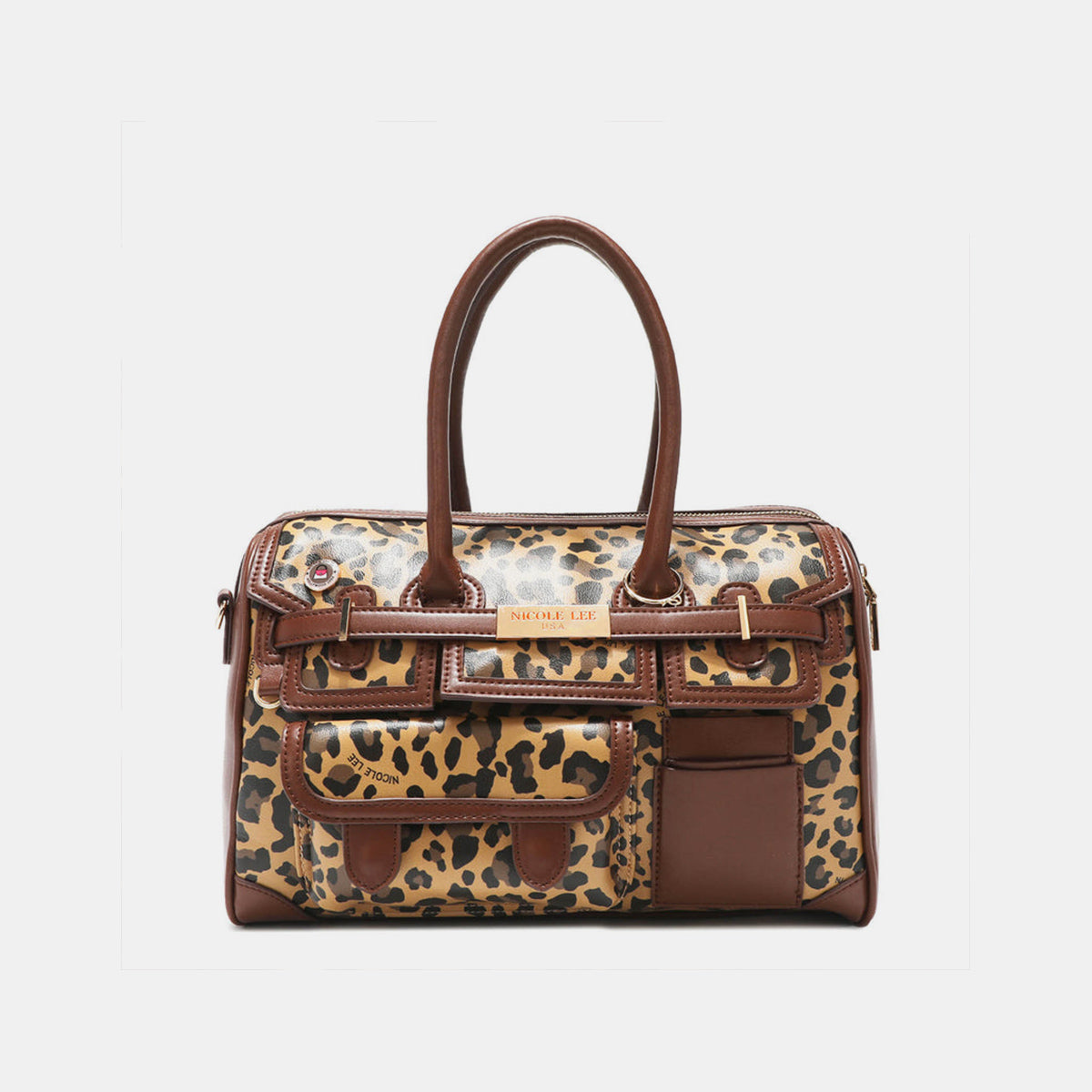 Nicole Lee USA Leopard Boston Bag-Teresa&#39;s Fashionista LLC