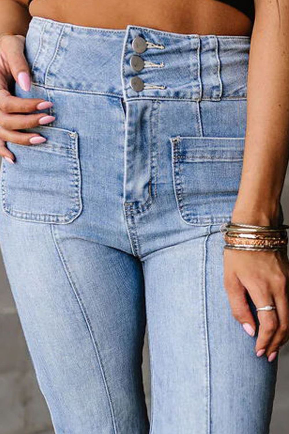 High Waist Bootcut Jeans-Teresa&#39;s Fashionista LLC