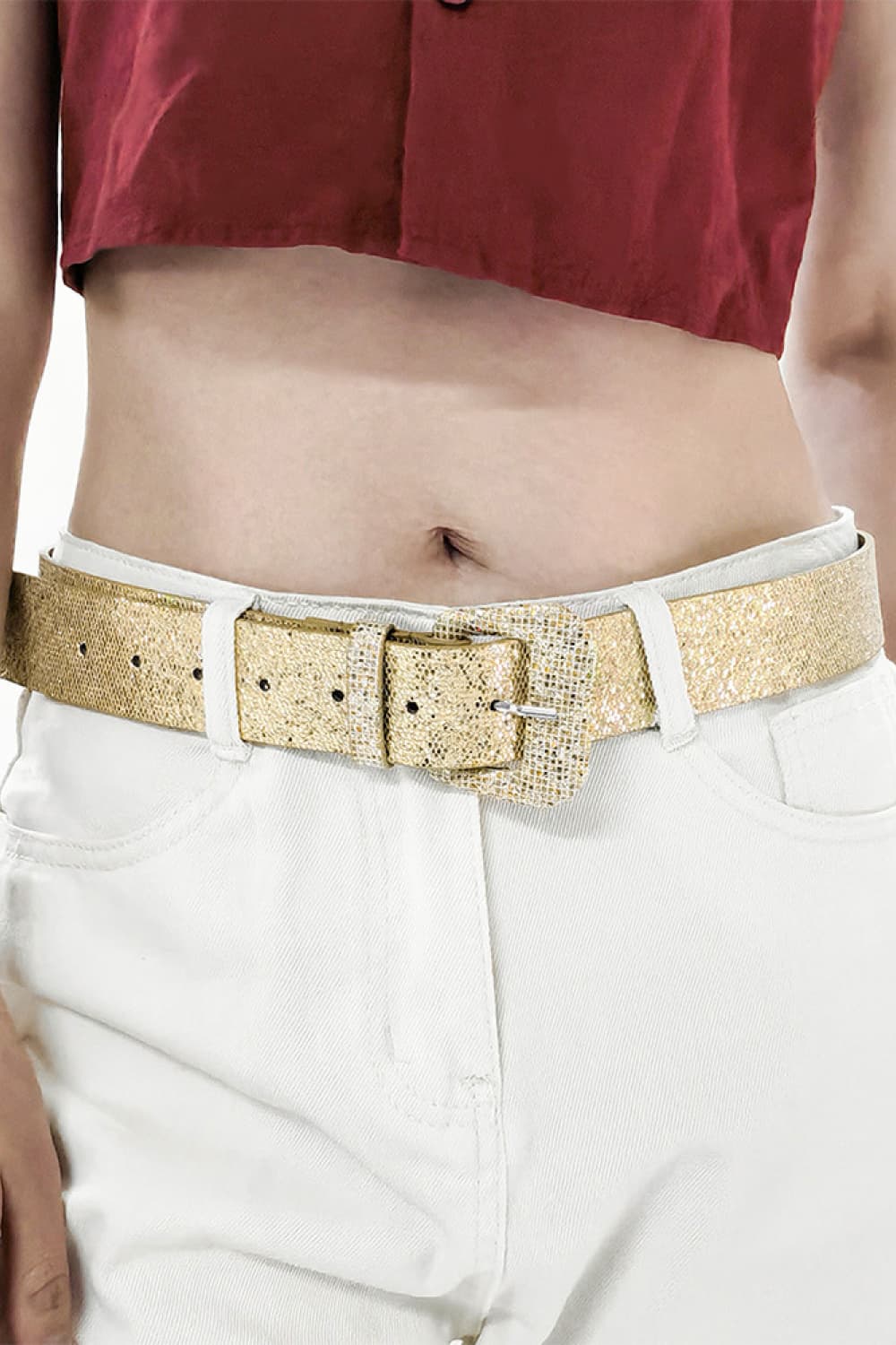 Glitter PU Leather Belt-Teresa&#39;s Fashionista LLC