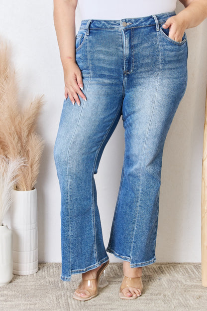 RISEN Full Size High Rise Ankle Flare Jeans