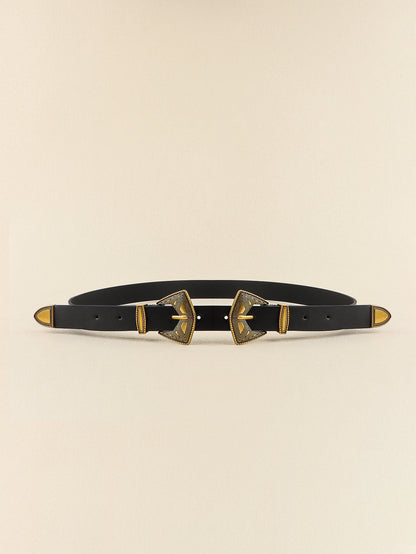 Double Buckle PU Leather Belt-Teresa&#39;s Fashionista LLC