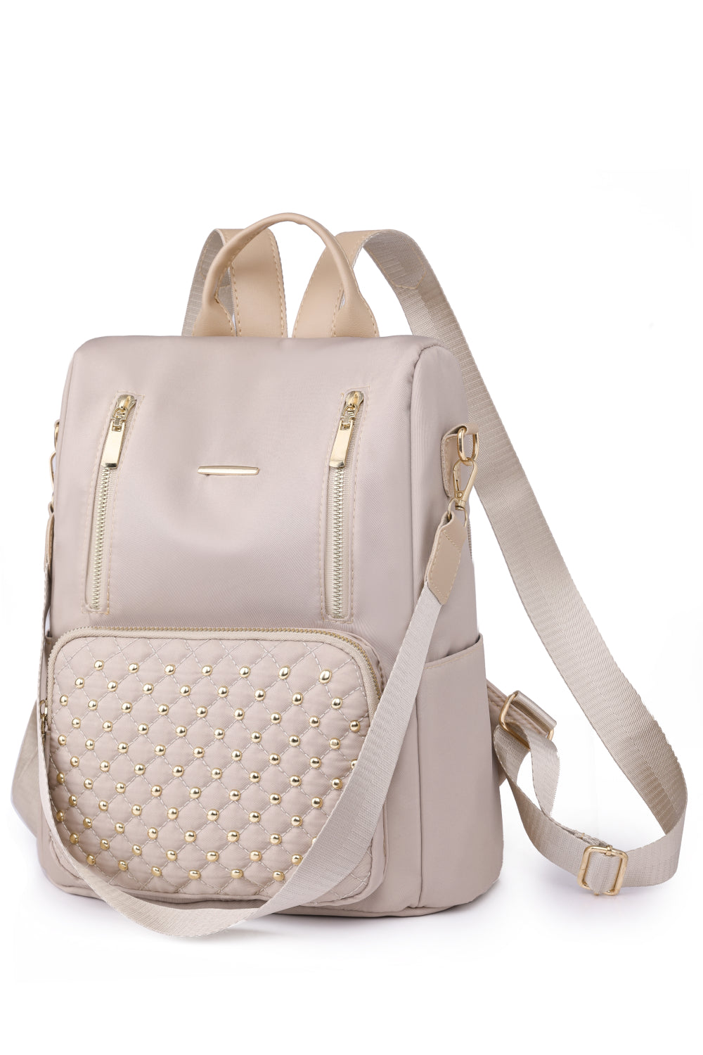 Zipper Pocket Beaded Backpack-Teresa&#39;s Fashionista LLC