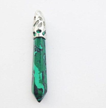 Natural Crystal Hexagonal Prism Bullet Pendant-Teresa&#39;s Fashionista LLC