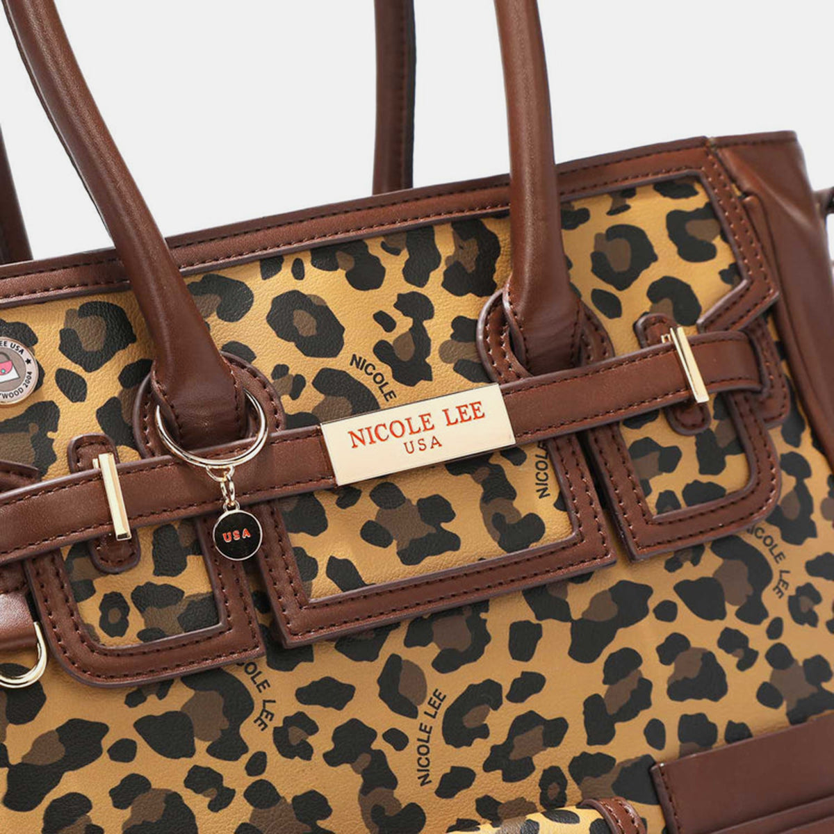 Nicole Lee USA Leopard Large Tote Bag-Teresa&#39;s Fashionista LLC