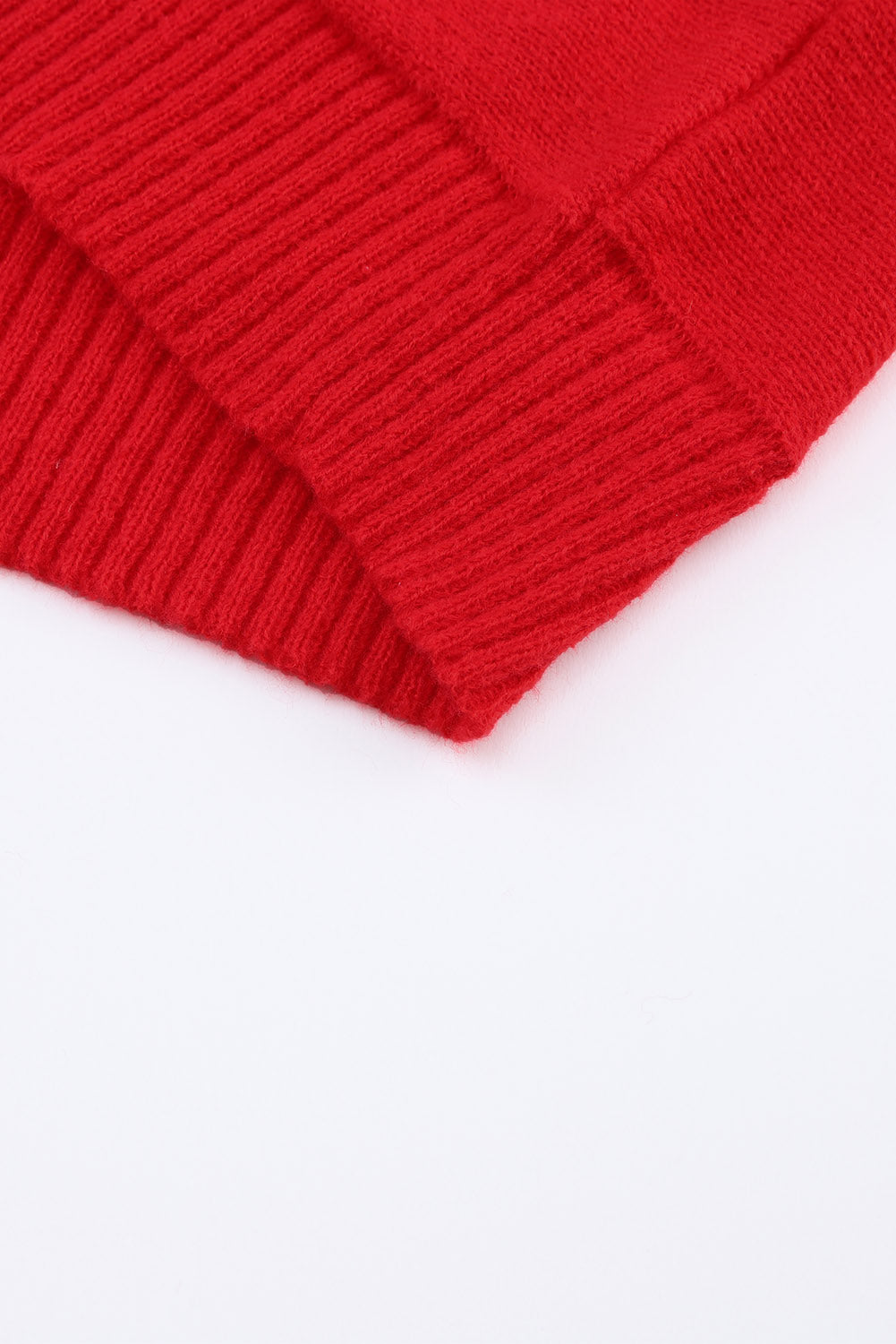 Red Merry Letter Embroidered High Neck Sweater-Teresa&#39;s Fashionista LLC