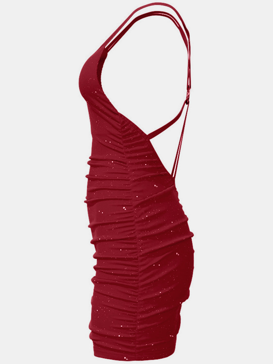 Glitter Double Spaghetti Straps Mini Dress-Teresa&#39;s Fashionista LLC