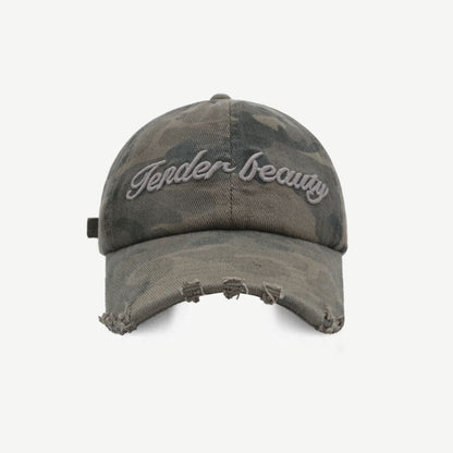 Letter Graphic Camouflage Cotton Hat-Teresa&#39;s Fashionista LLC