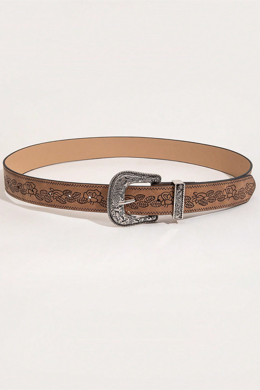 Floral PU Leather Belt-Teresa&#39;s Fashionista LLC