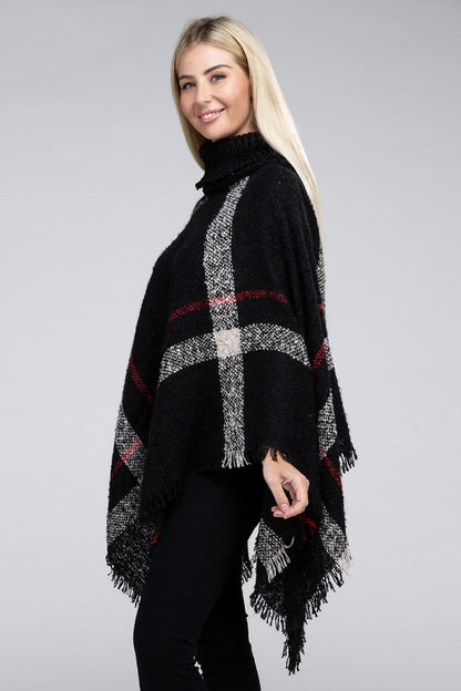 Turtleneck Knit Pancho-Teresa&#39;s Fashionista LLC