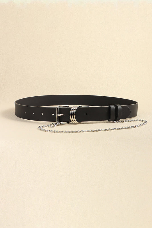 PU Leather Alloy Chain Belt-Teresa&#39;s Fashionista LLC